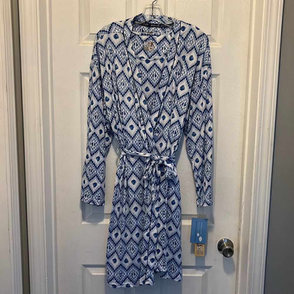 NWT-MUK LUKS Cloud Knit Robe and Chemise Sleep Set XL